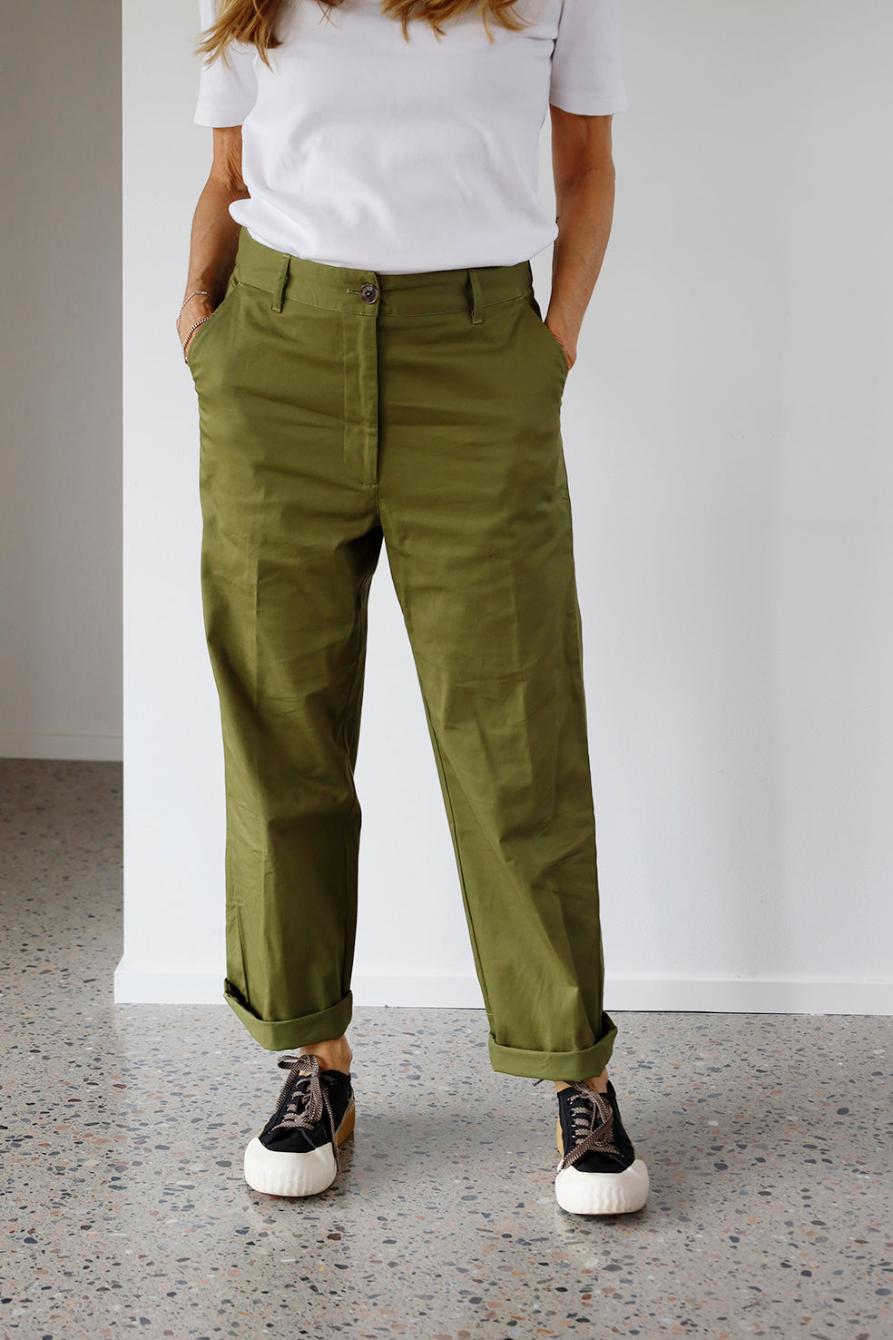 Studio Re- Olivengrønn chinos