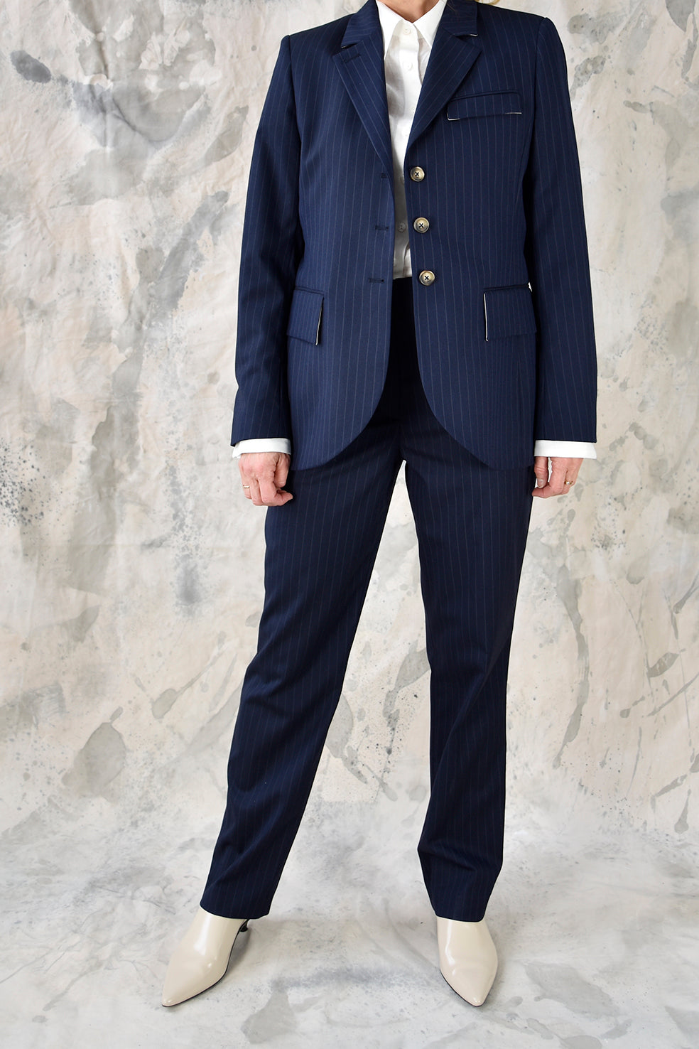 Studio Re- Pinstripe blazer og bukse med smale ben 