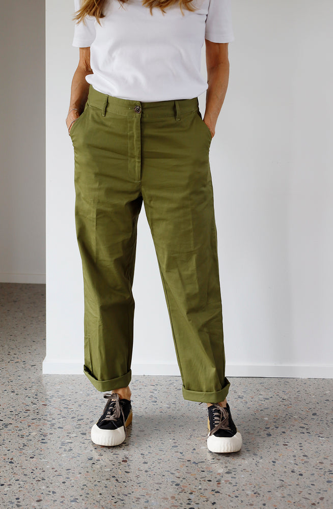Studio Re- Olivengrønn chinos